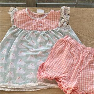 Sweet Bunny Print Kids Matching Set